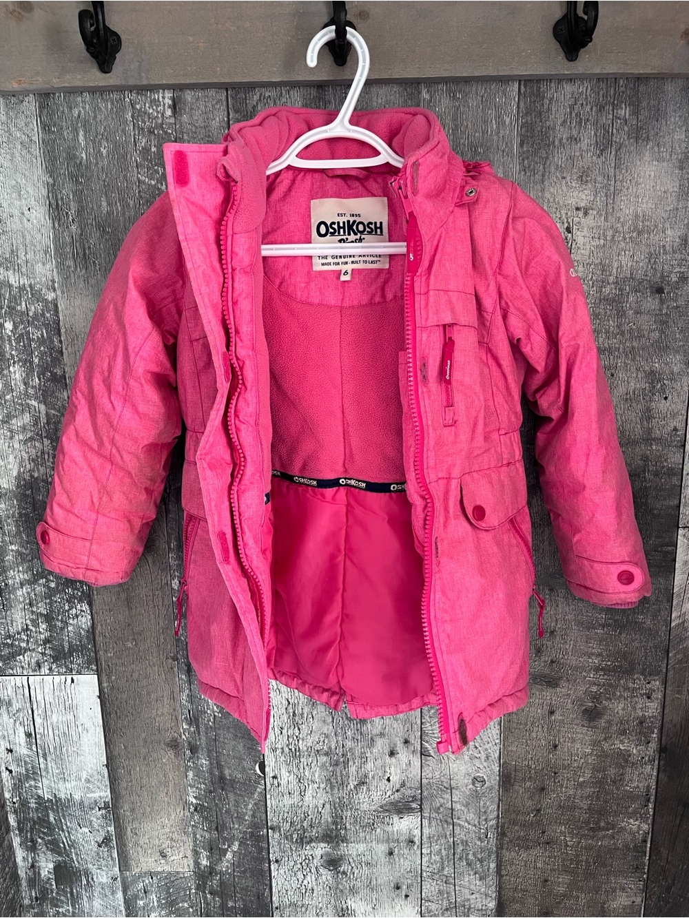 OshKosh B'gosh Bright Pink Hooded Puffer Jacket
